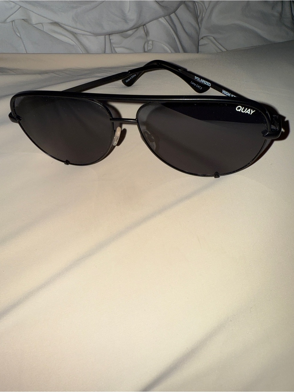 Quay Australia Black Aviator Sunglasses